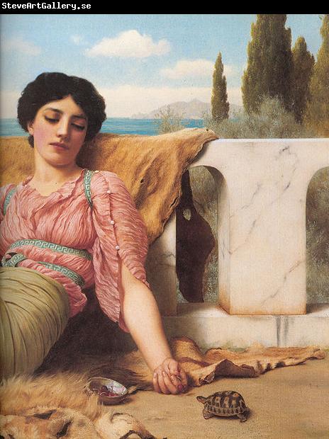 John William Godward A Quiet Pet detail